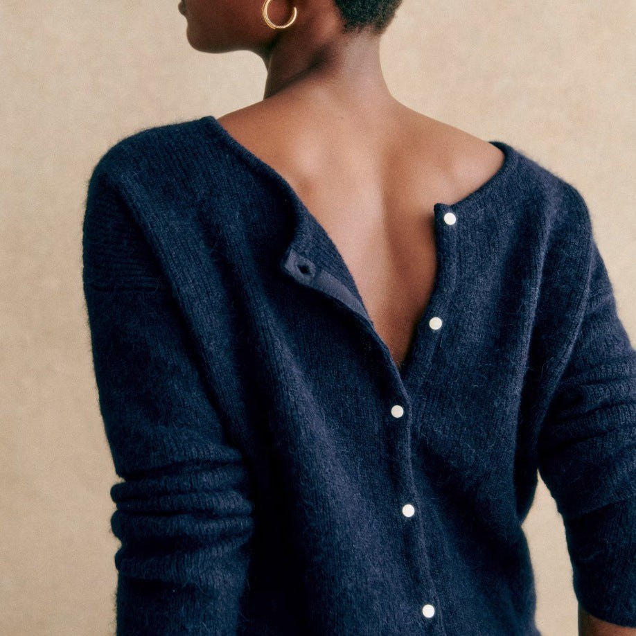 Brushed v-neck button cardigan