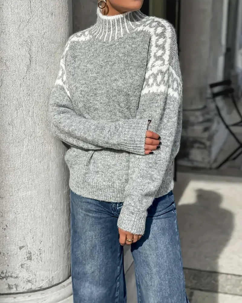 Petra | Wool Fair Isle High Neck Jumper