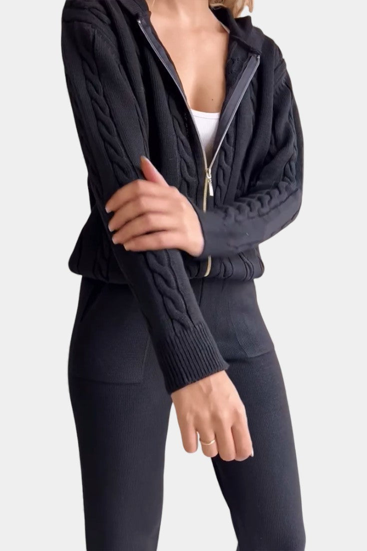 Cable knit two-piece set