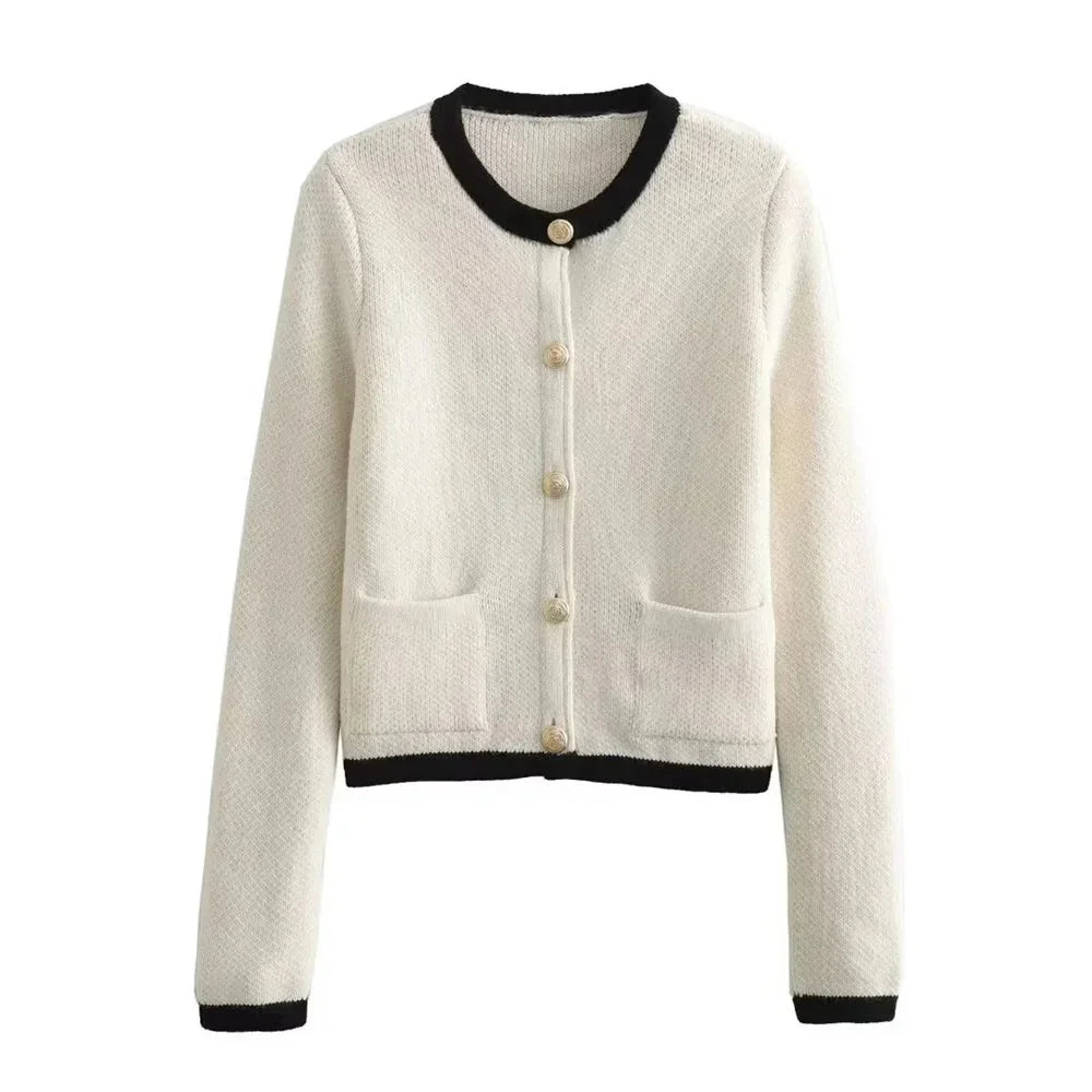 Lilian | Gold Button Knit Cardigan