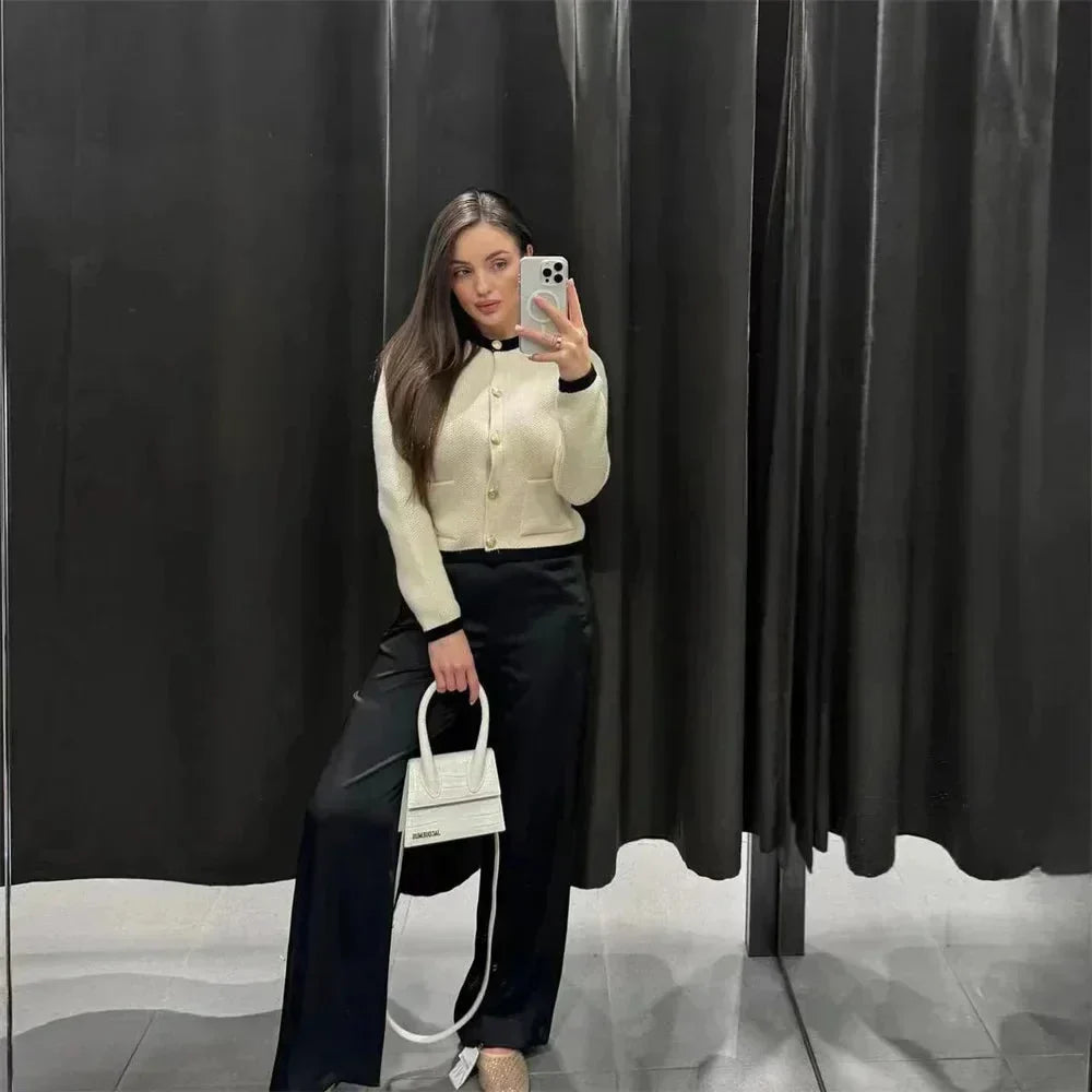 Lilian | Gold Button Knit Cardigan