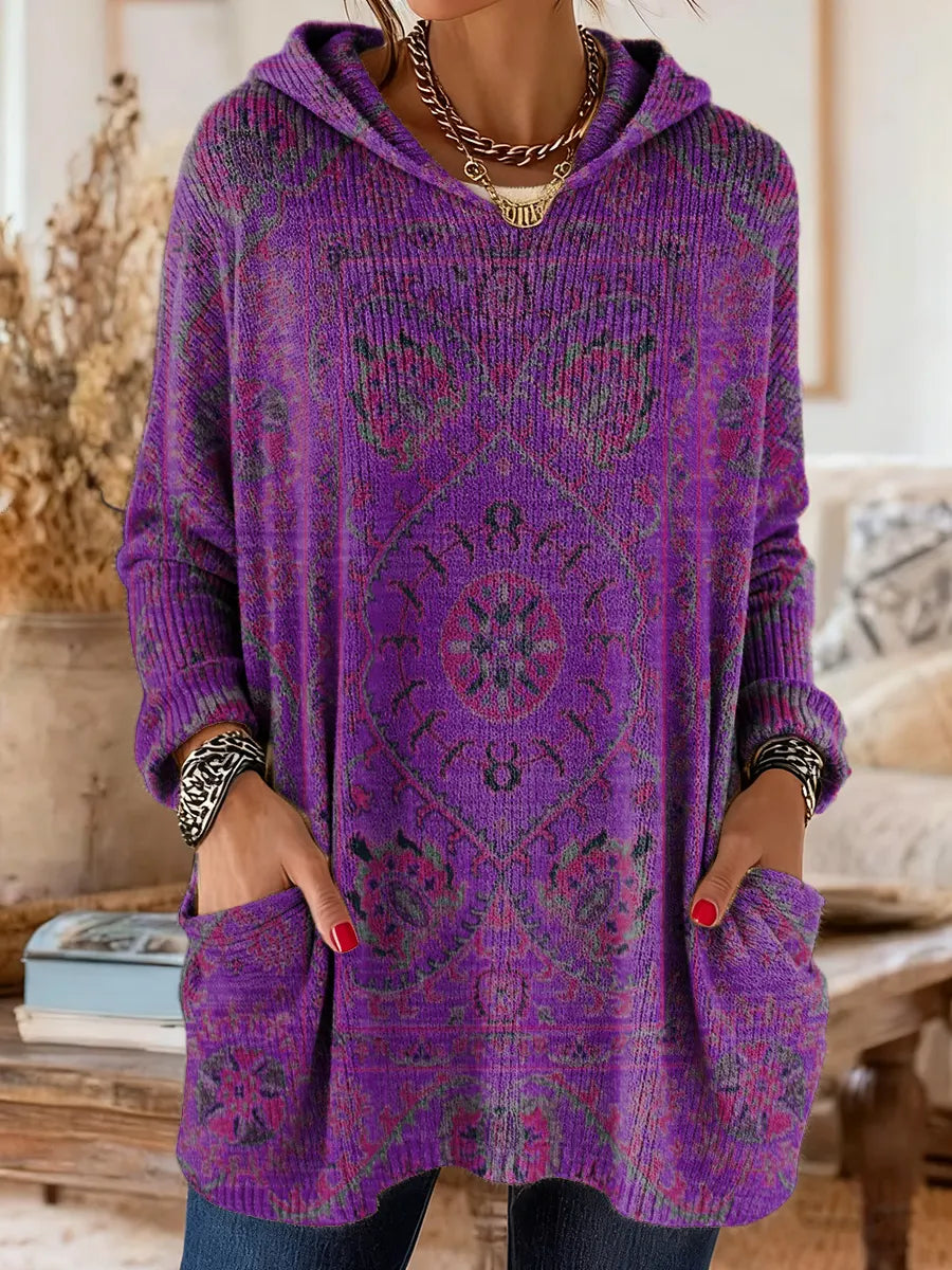 Miriam | Printed Hooded Knit Tunic