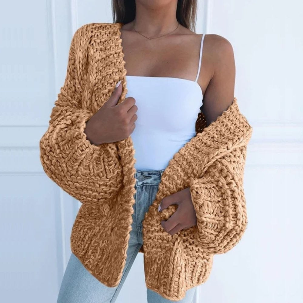 Chunky open-front cardigan