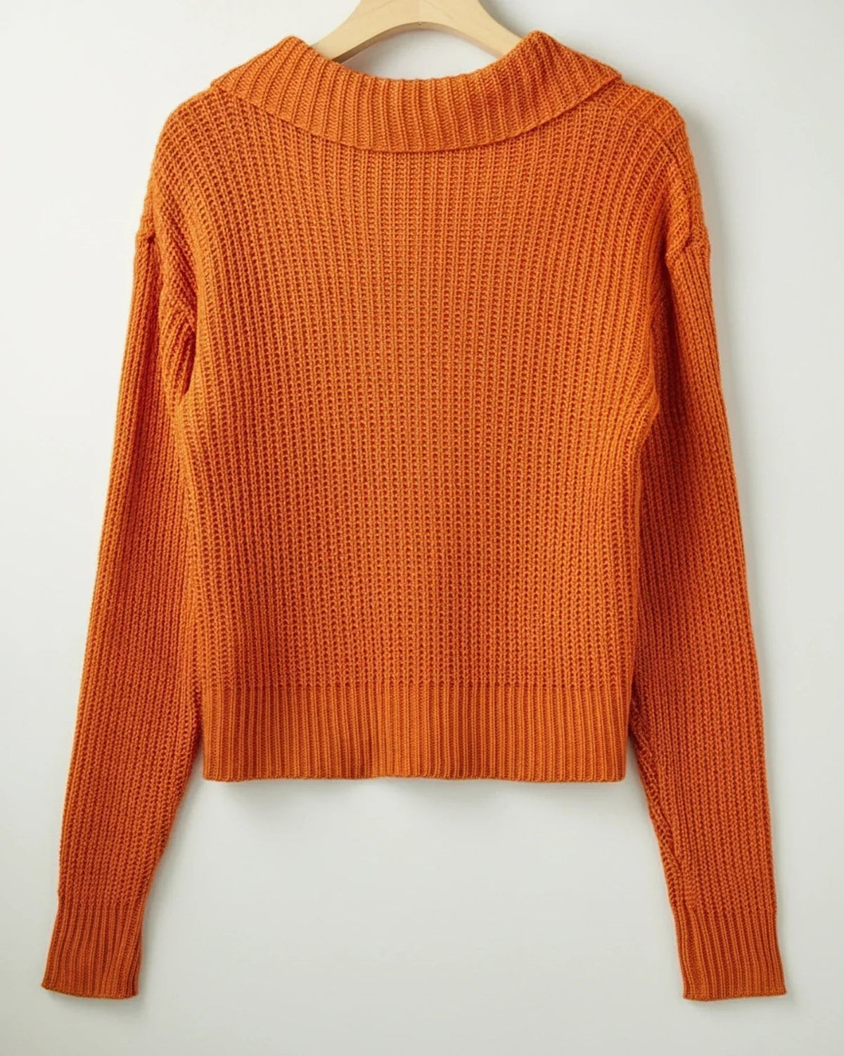 Chunky ribbed collared cardigan