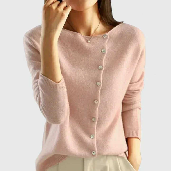 Pink collared button cardigan