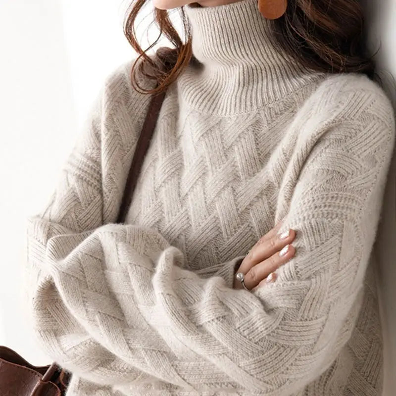 Theodora | Wool Mix Roll Neck Jumper