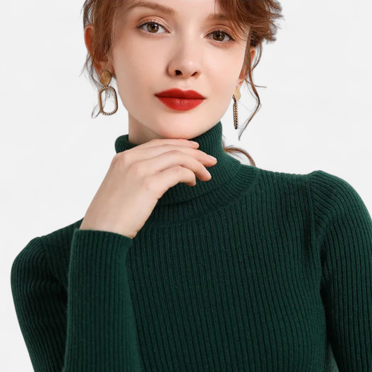 Ava | Slim Ribbed Roll Neck Jumper