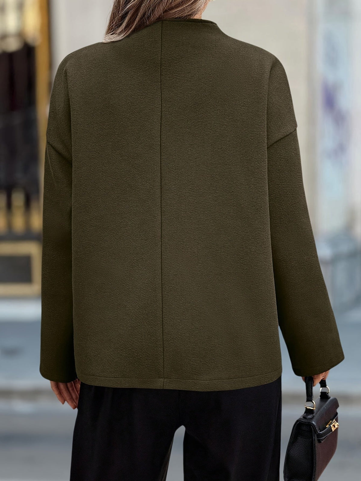 Double-breasted stand-collar pea coat