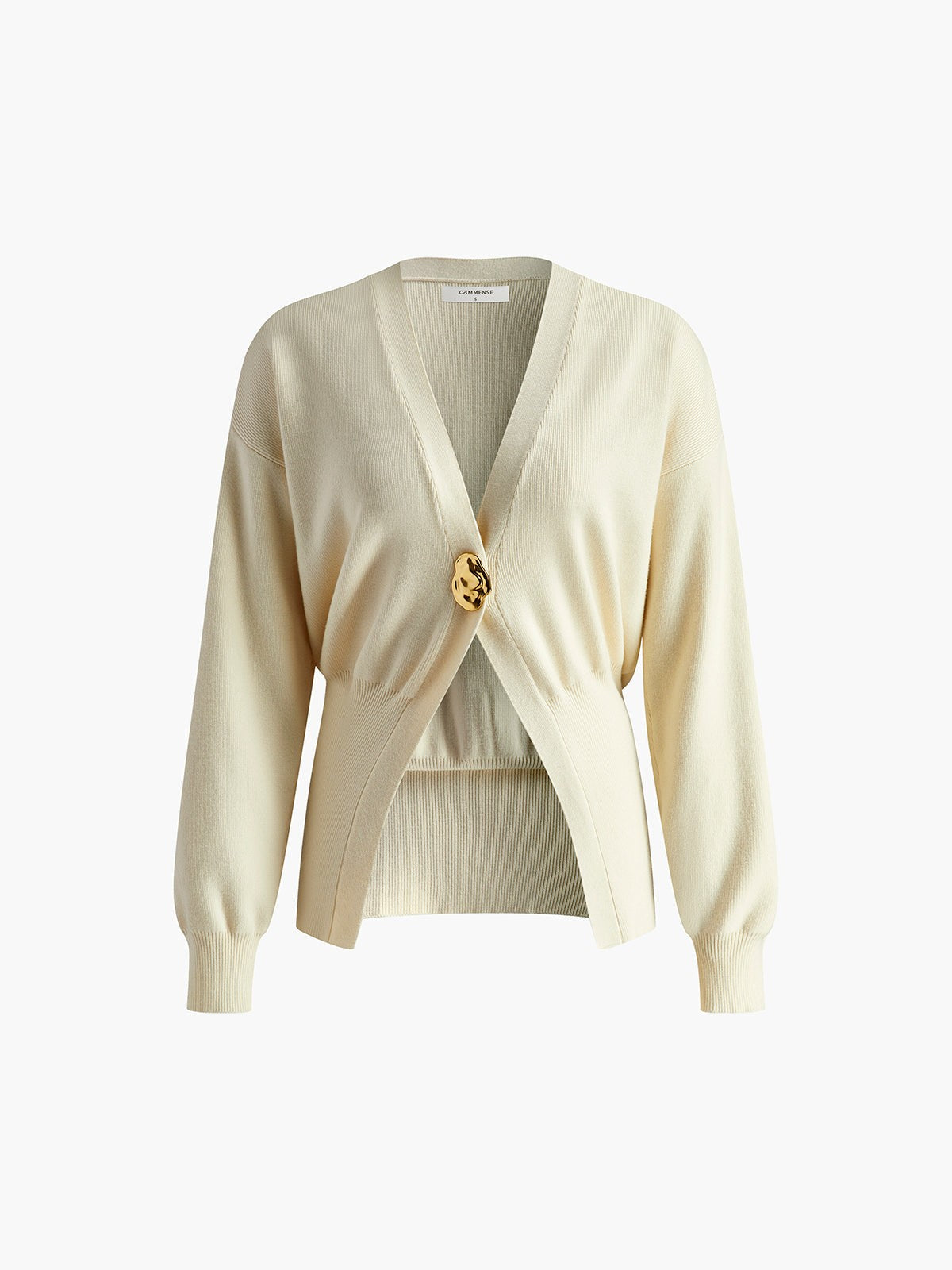 Draped single-button cardigan