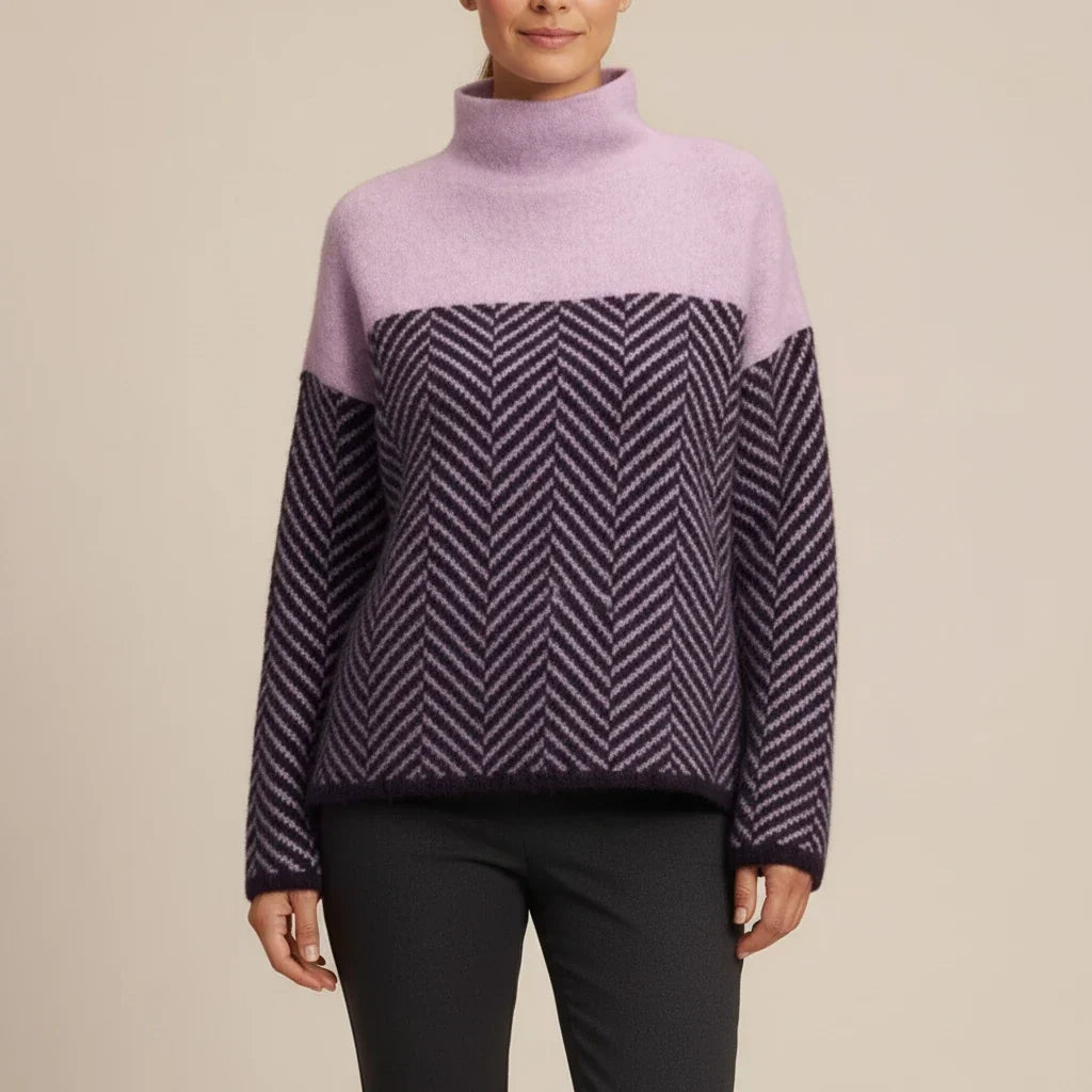 Philippa | Jersey de cuello vuelto de espiguilla de lana
