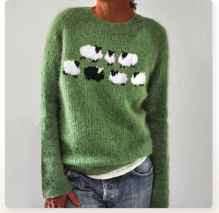Green fair isle boat neck jumper