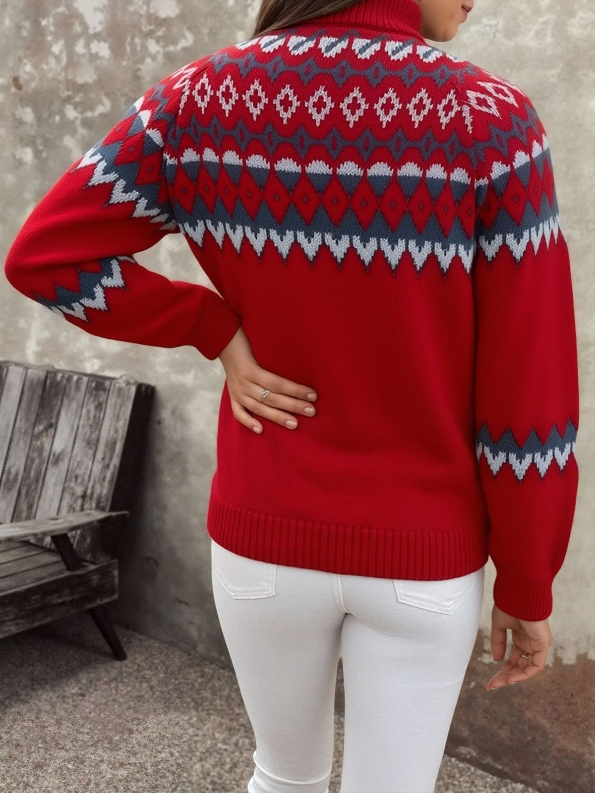 Fair isle roll neck jumper