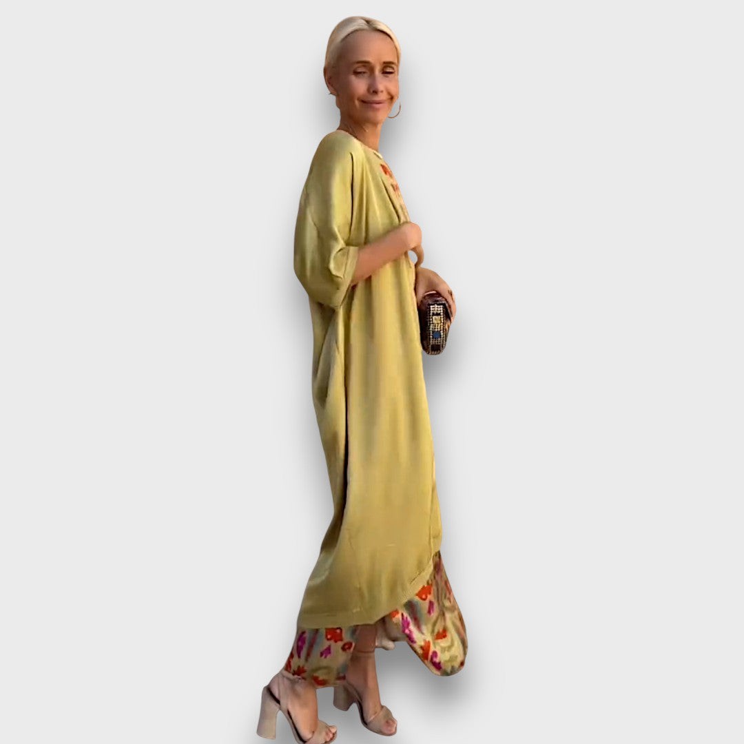 Floral maxi dress and cardigan set