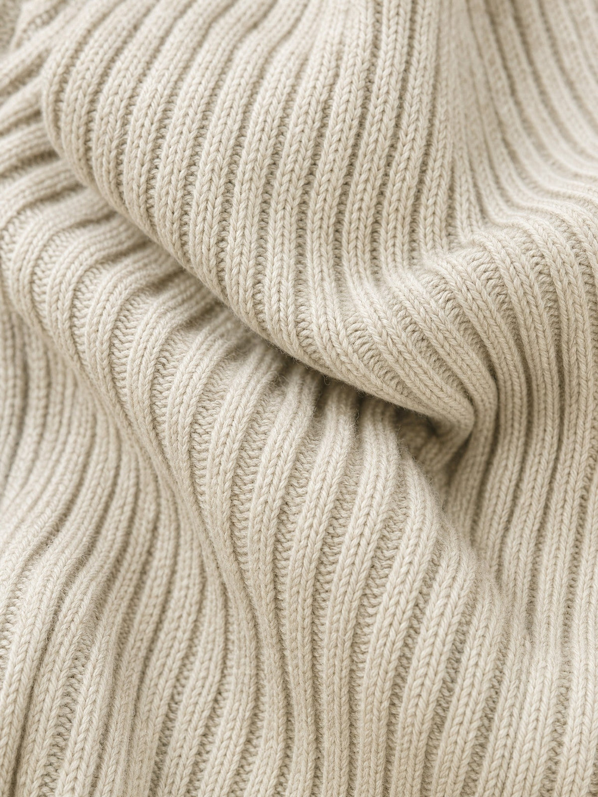Half-zip ribbed wool midi dress