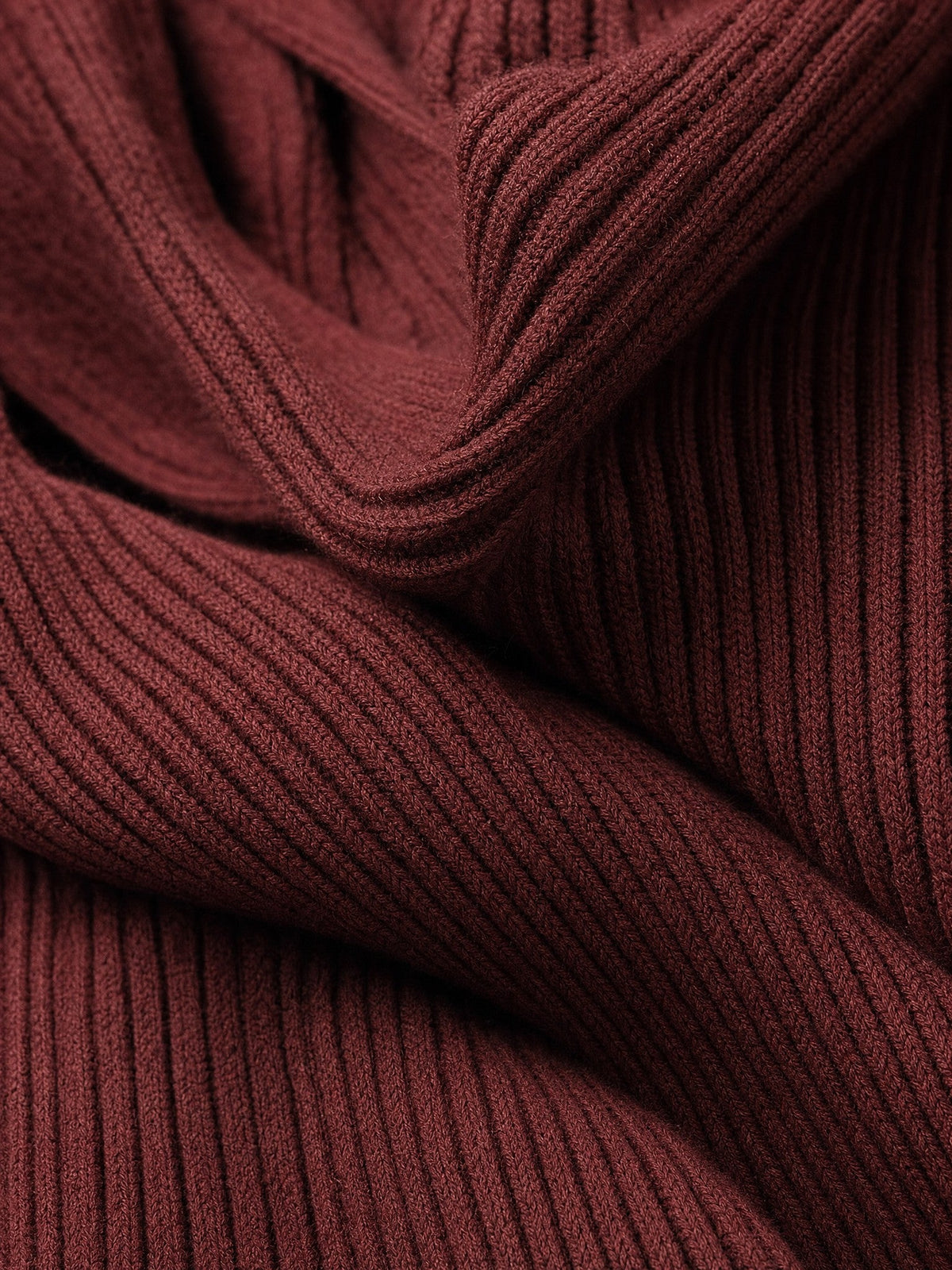 Half-zip ribbed wool midi dress