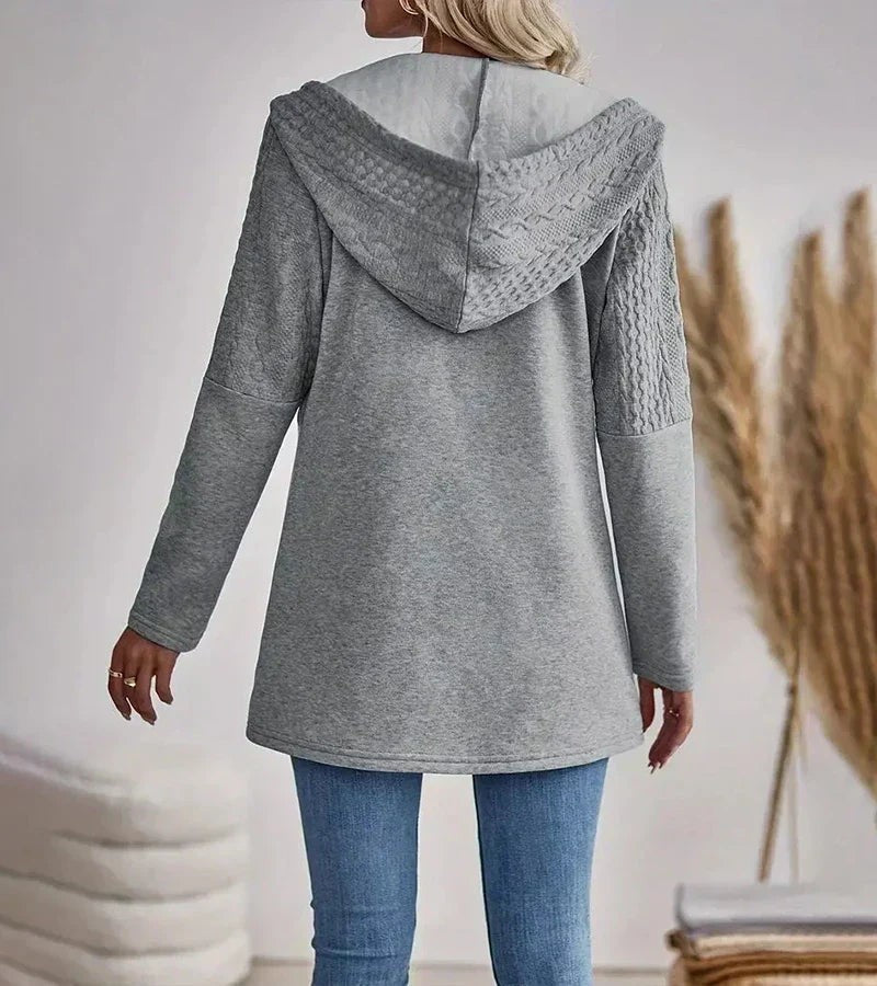 Hooded zip longline cardigan