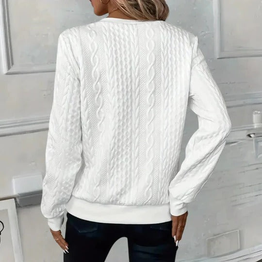 Tabitha | Jersey con cremallera en el cuello de punto trenzado