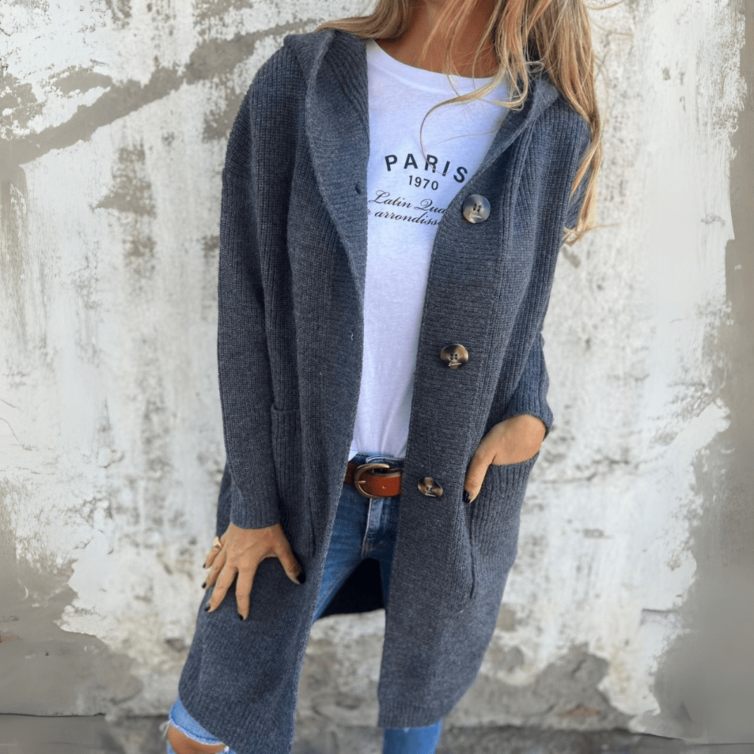 Hope | Longline Ribbed Button Cardigan