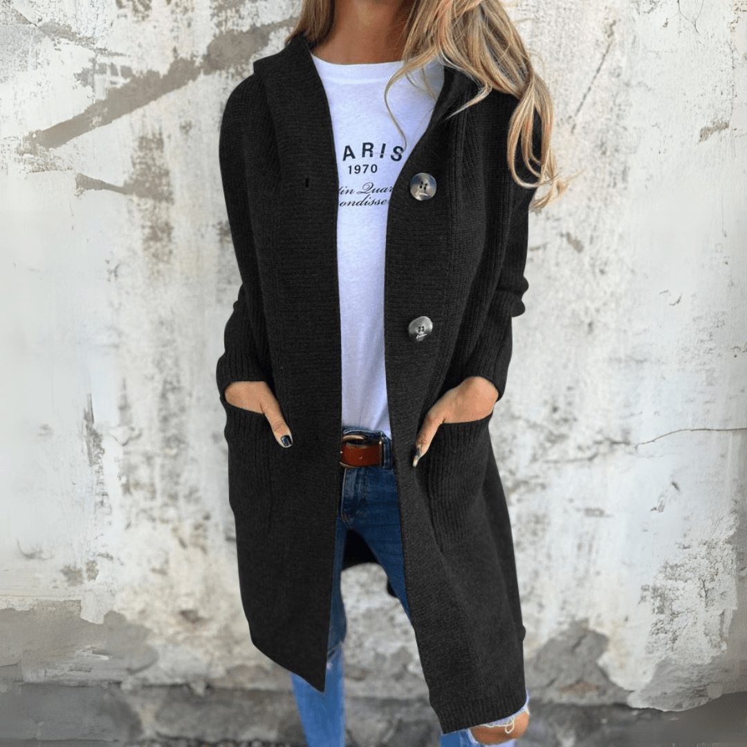 Hope | Longline Ribbed Button Cardigan