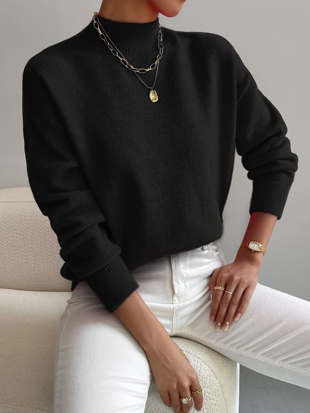Clarissa | Soft Mock Neck Jumper