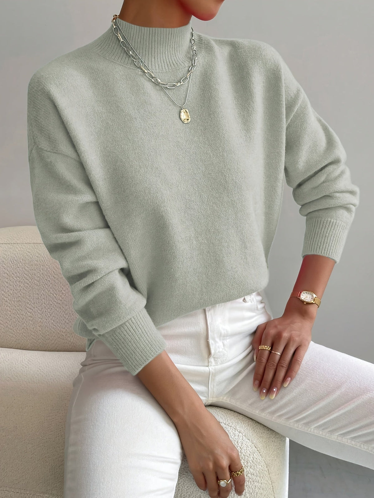 Clarissa | Soft Mock Neck Jumper