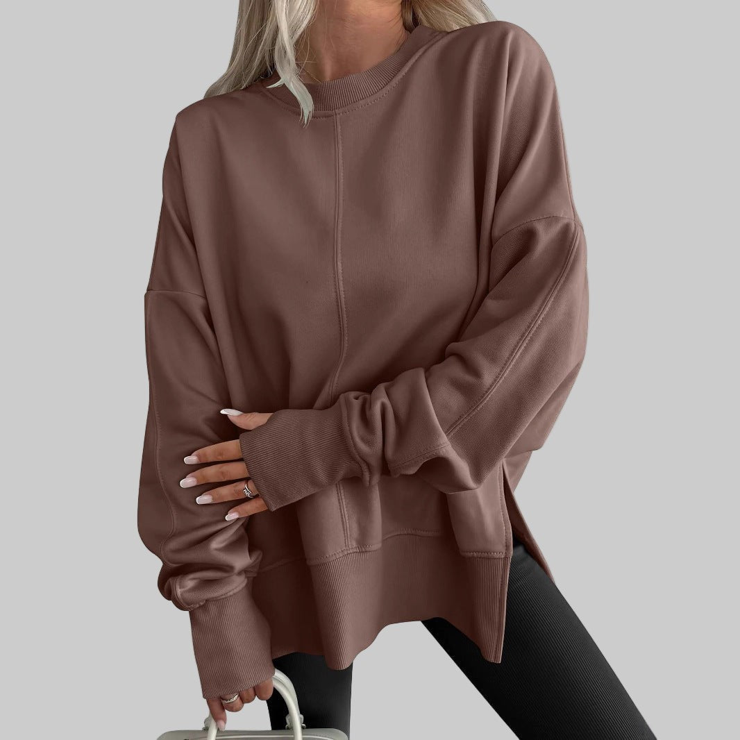 Coffee oversized crew neck sweatshirt