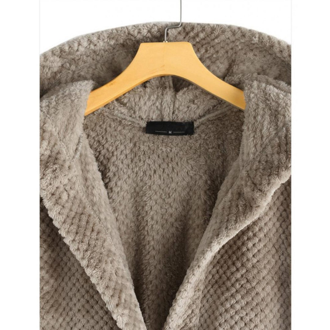 Plush fleece hooded coat