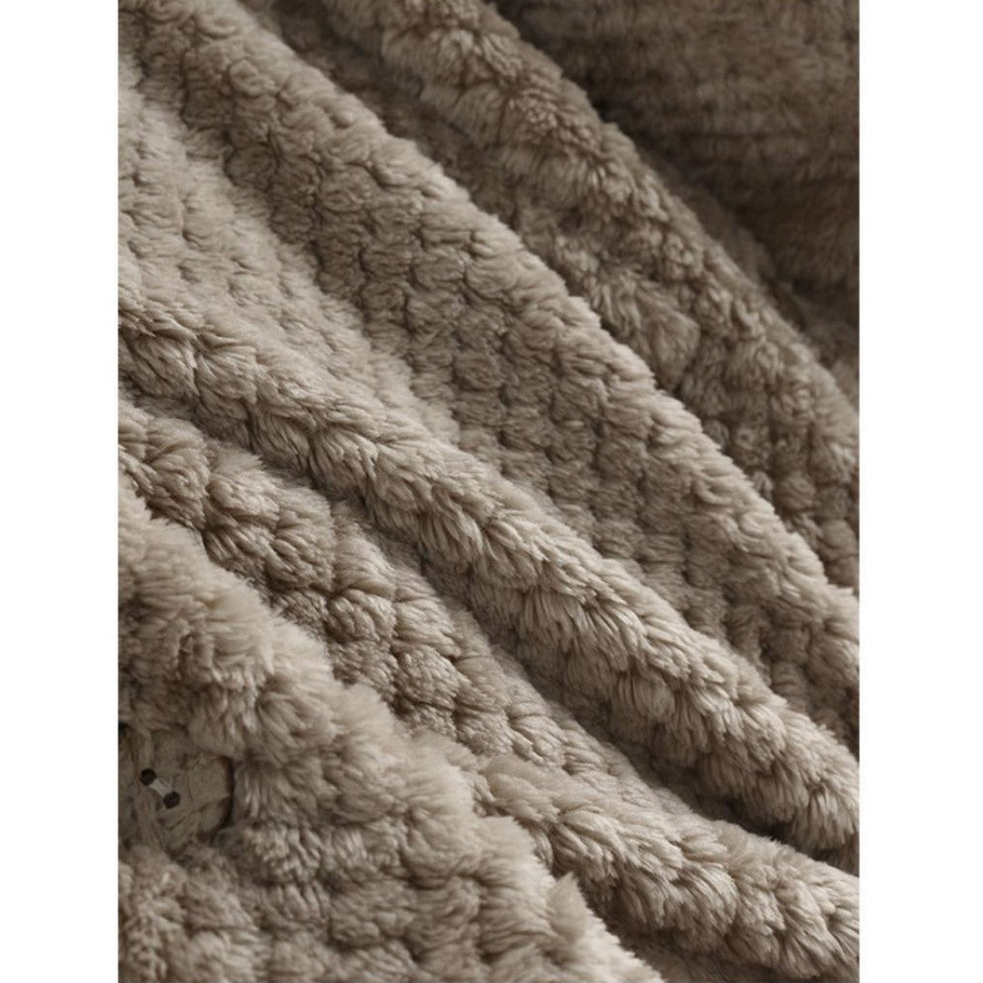 Plush fleece hooded coat