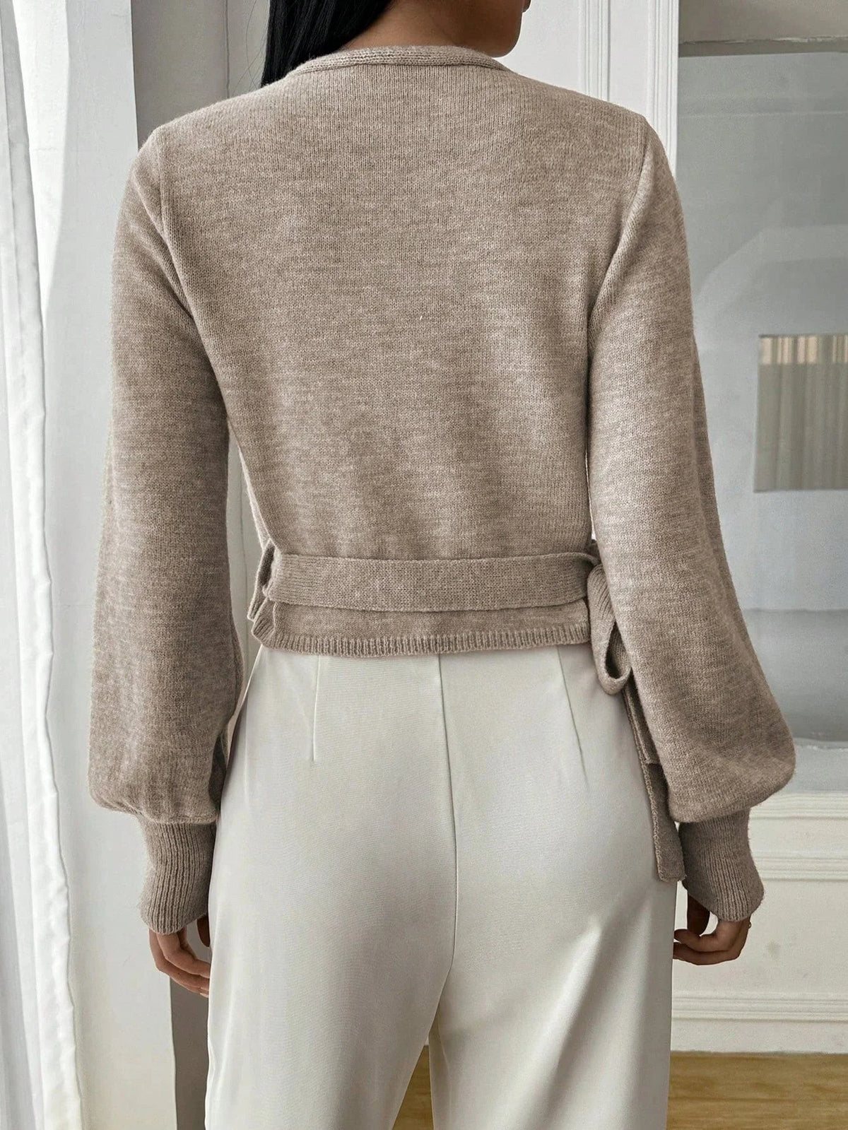 Cecilia | Tie-Waist Wrap Knit Top
