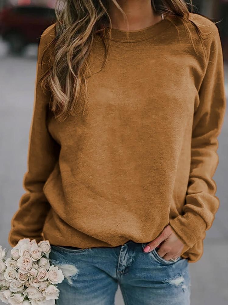 Khaki raglan crew neck sweatshirt