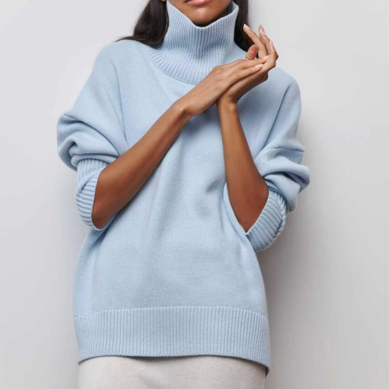 Roll neck oversized poncho