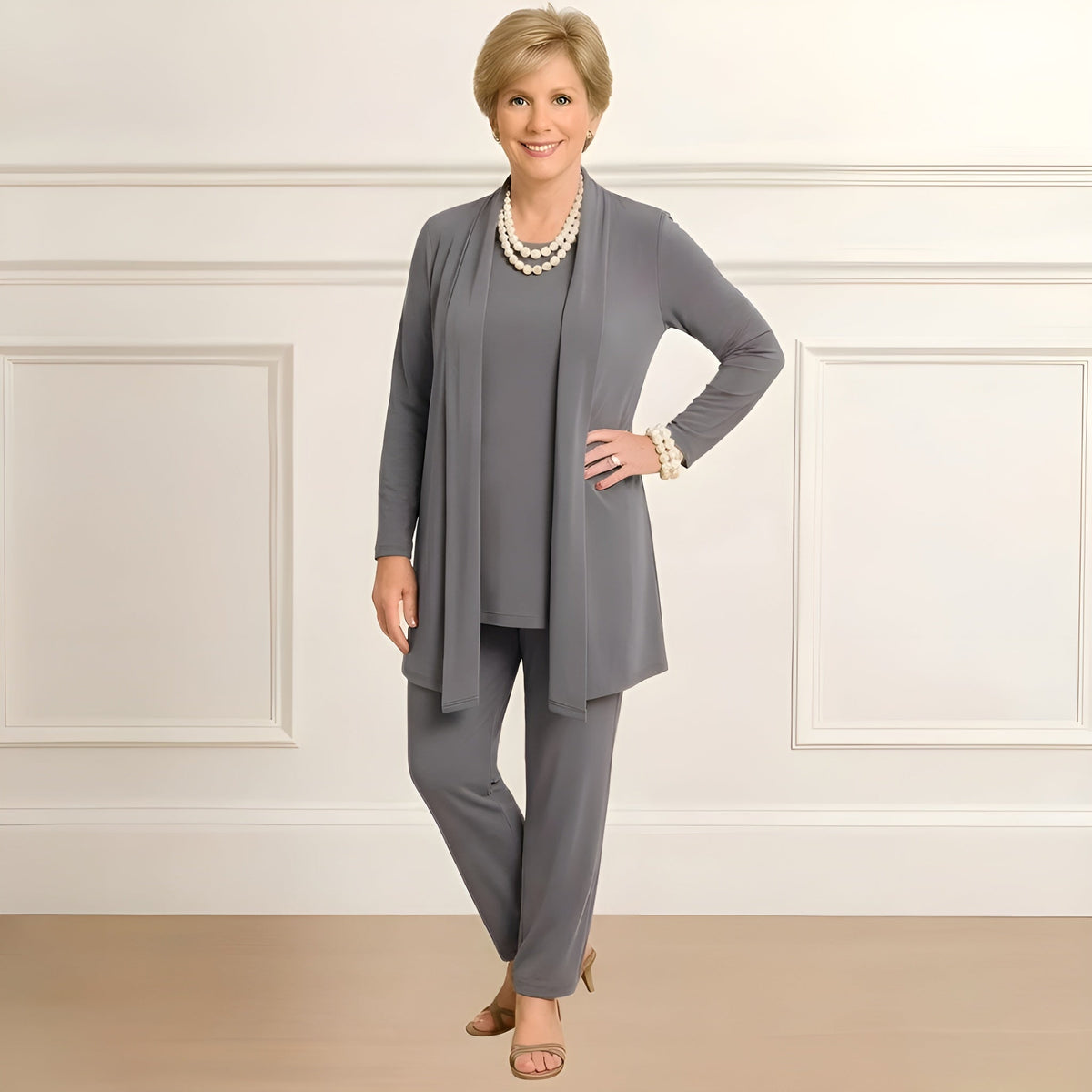 Georgia | Cardigan, Top and Trouser Set
