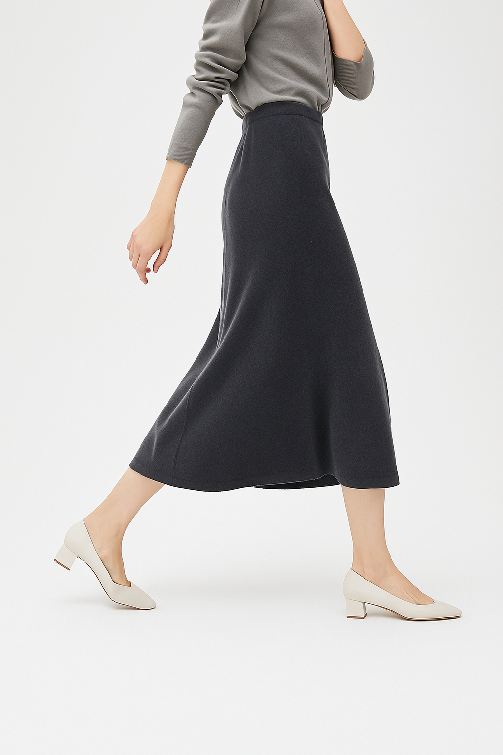 Ramona | Wool Knit Midi Skirt