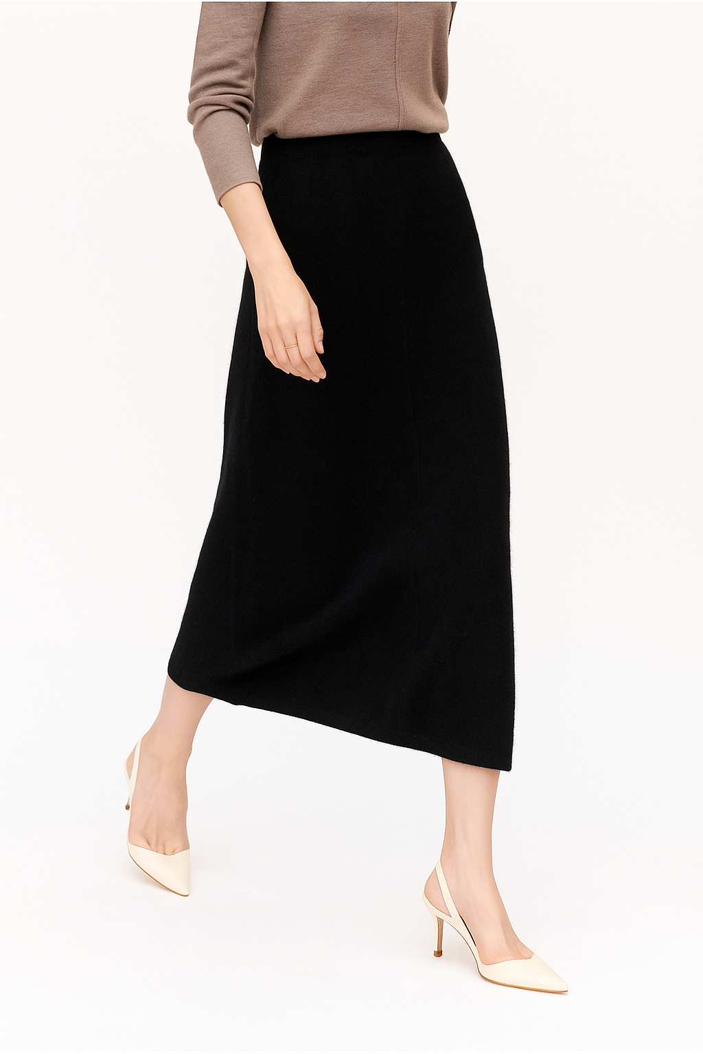 Ramona | Wool Knit Midi Skirt