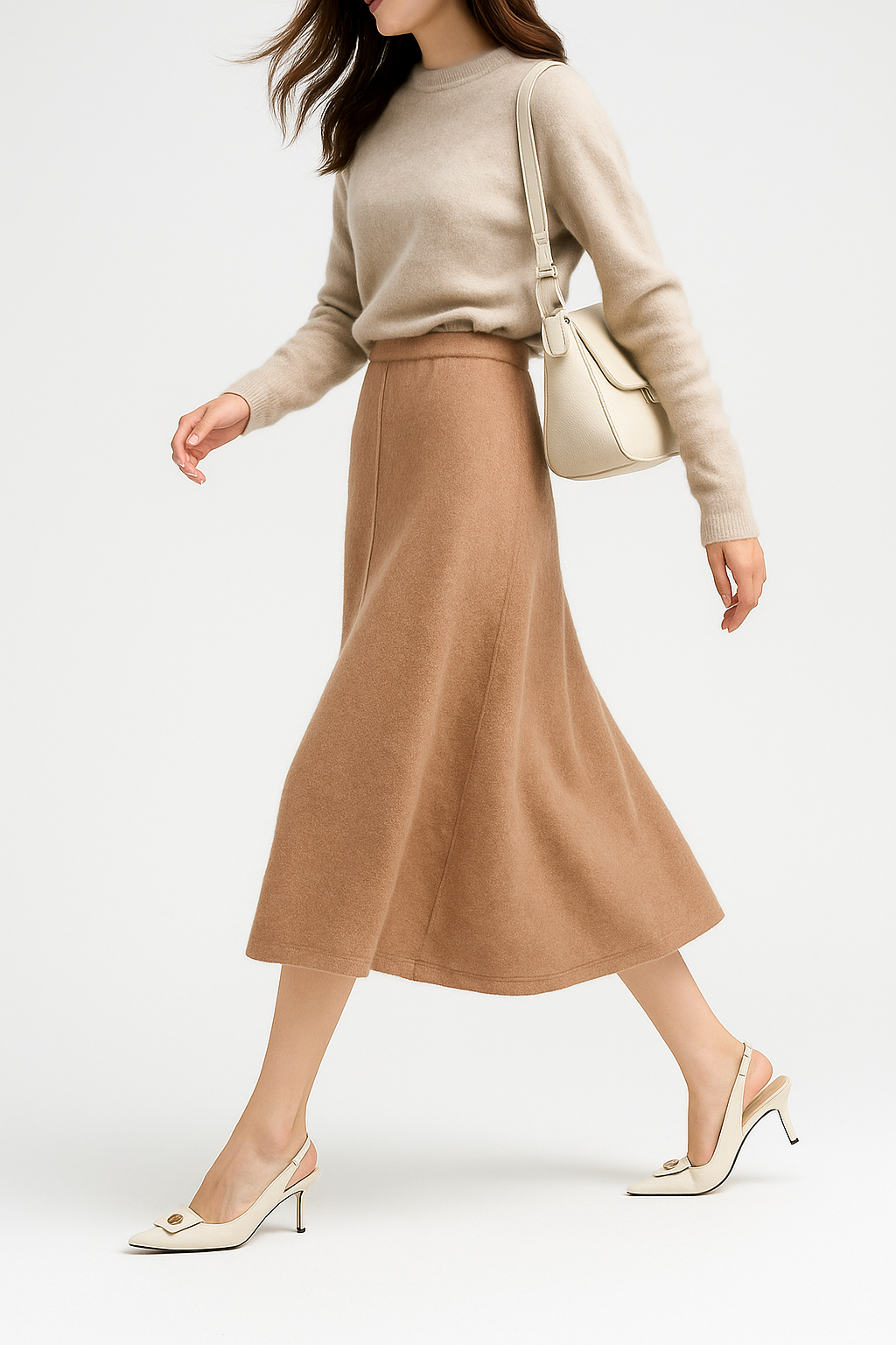 Ramona | Wool Knit Midi Skirt