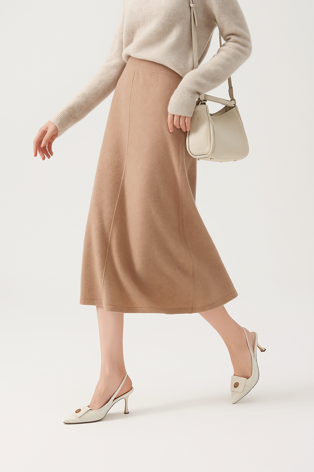 Ramona | Wool Knit Midi Skirt
