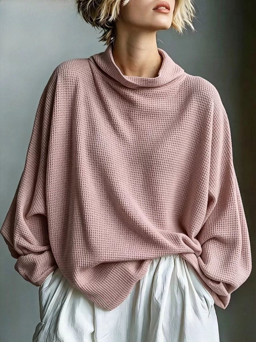 Roxane | Oversized Waffle Knit Cowl Neck Jumper