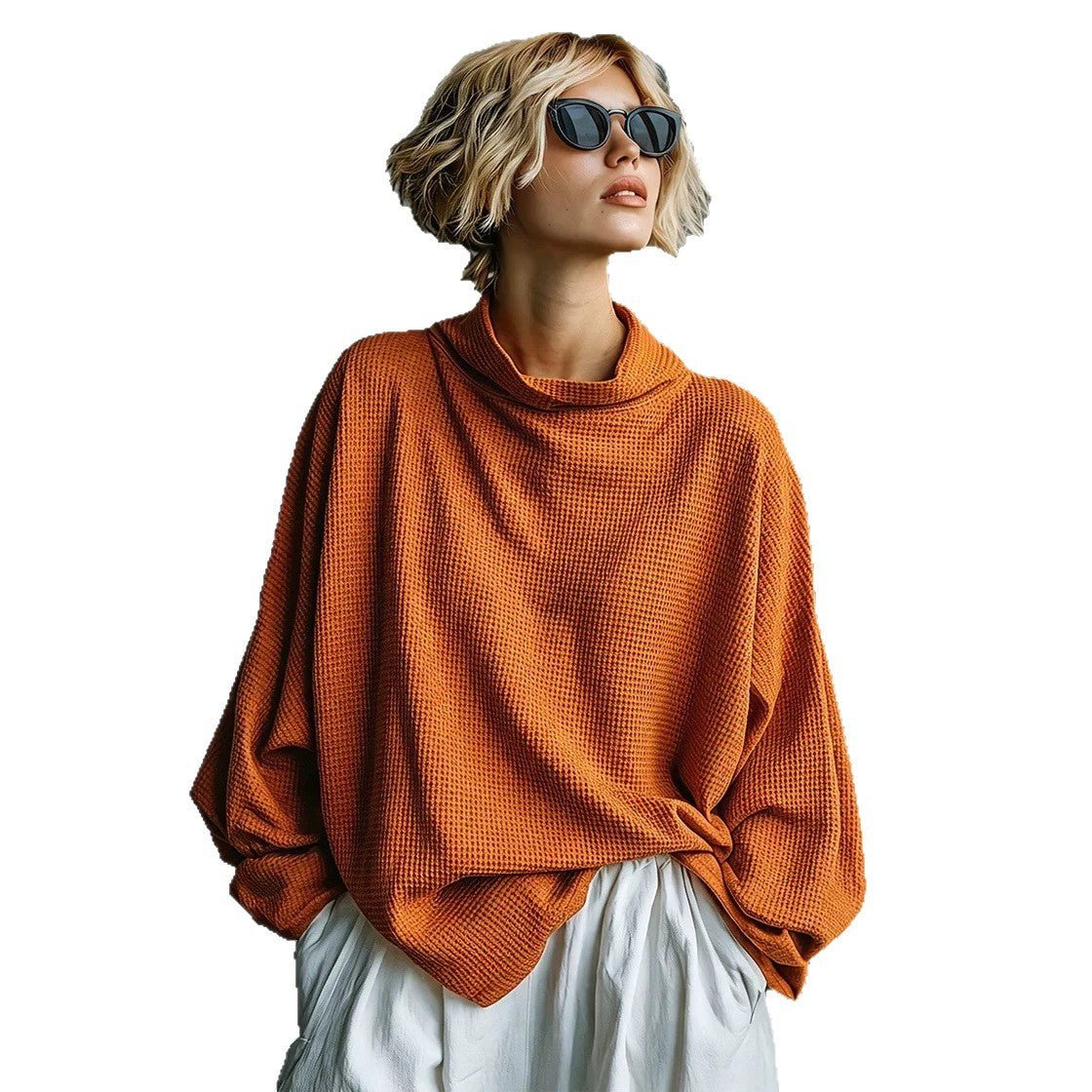 Roxane | Oversized Waffle Knit Cowl Neck Jumper