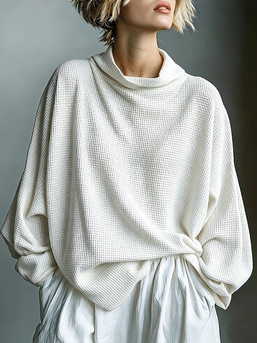 Roxane | Oversized Waffle Knit Cowl Neck Jumper