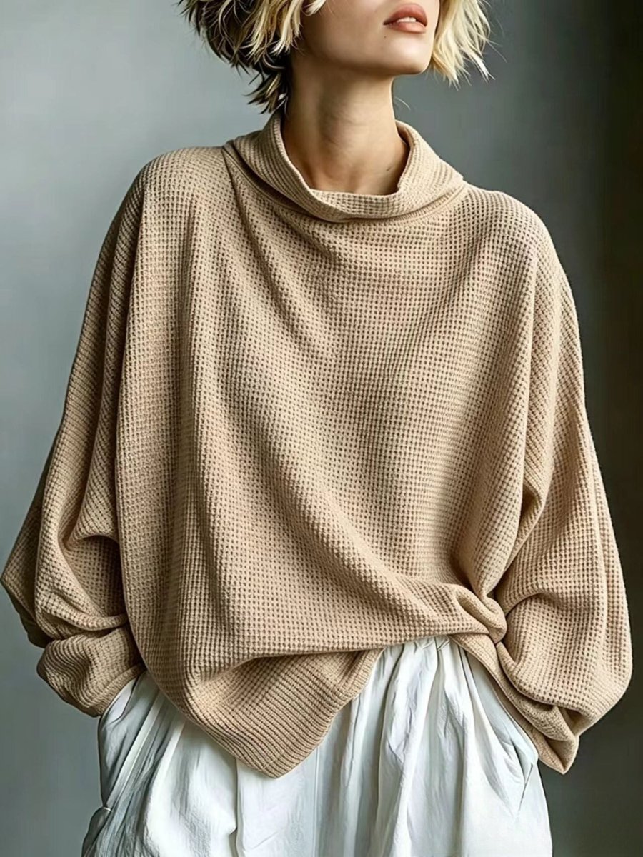 Roxane | Oversized Waffle Knit Cowl Neck Jumper