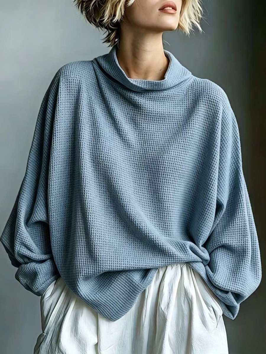 Roxane | Oversized Waffle Knit Cowl Neck Jumper