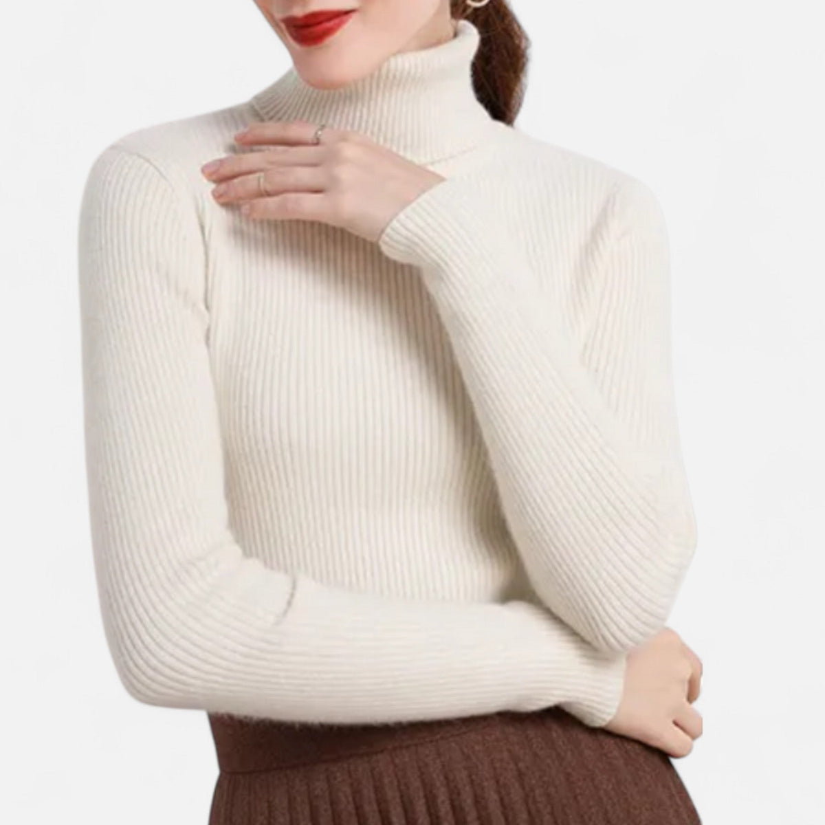 Ava | Slim Ribbed Roll Neck Jumper