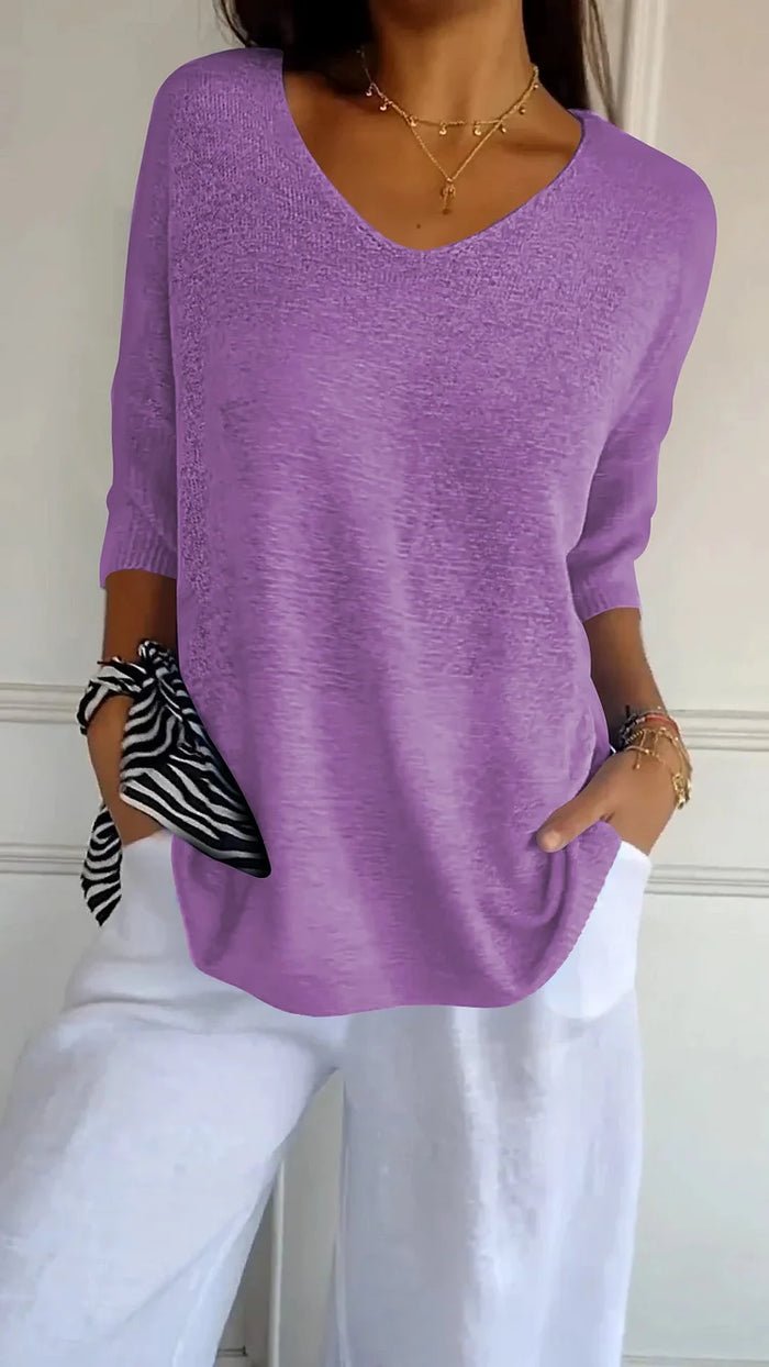 Rhoda | Relaxed V-Neck Knit Top