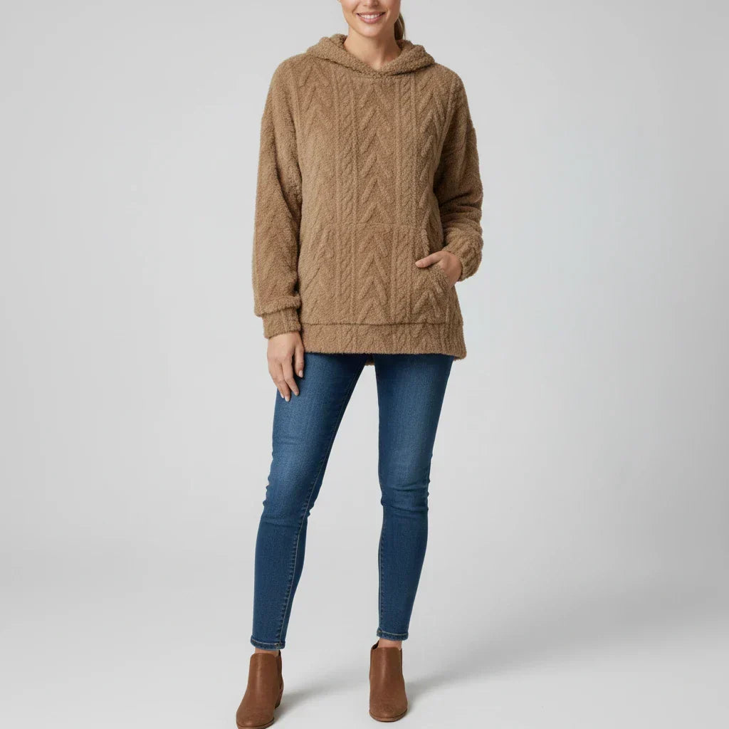 Nadia | Cable Textured Hoodie