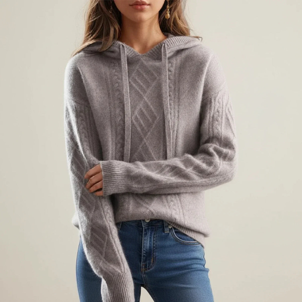 Nancy | Jersey con Capucha de Punto Trenzado