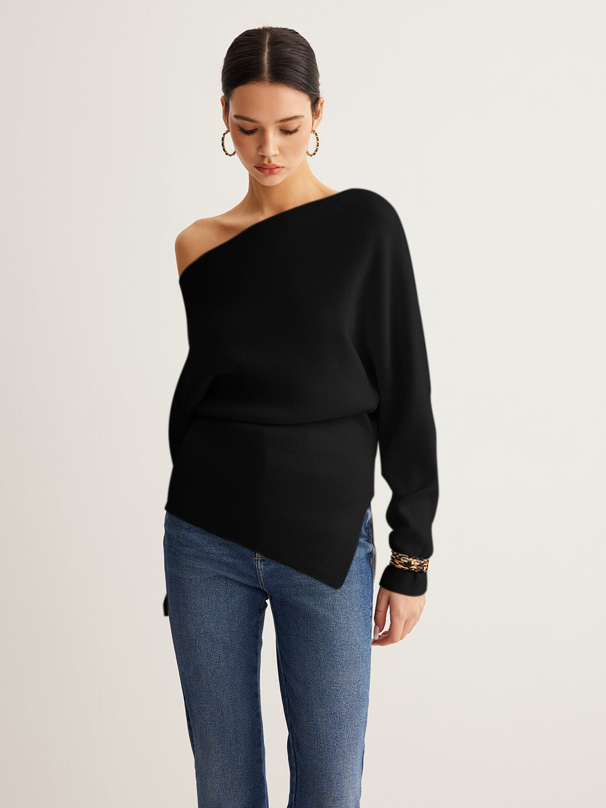 Selina | Jersey de un Hombro de Lana Merina