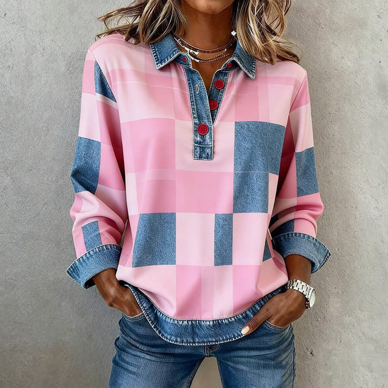 Maud | Checked Polo Sweatshirt