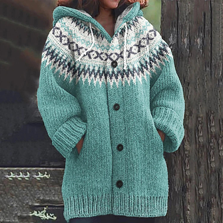 Marcella | Nordic Fair Isle Hooded Cardigan