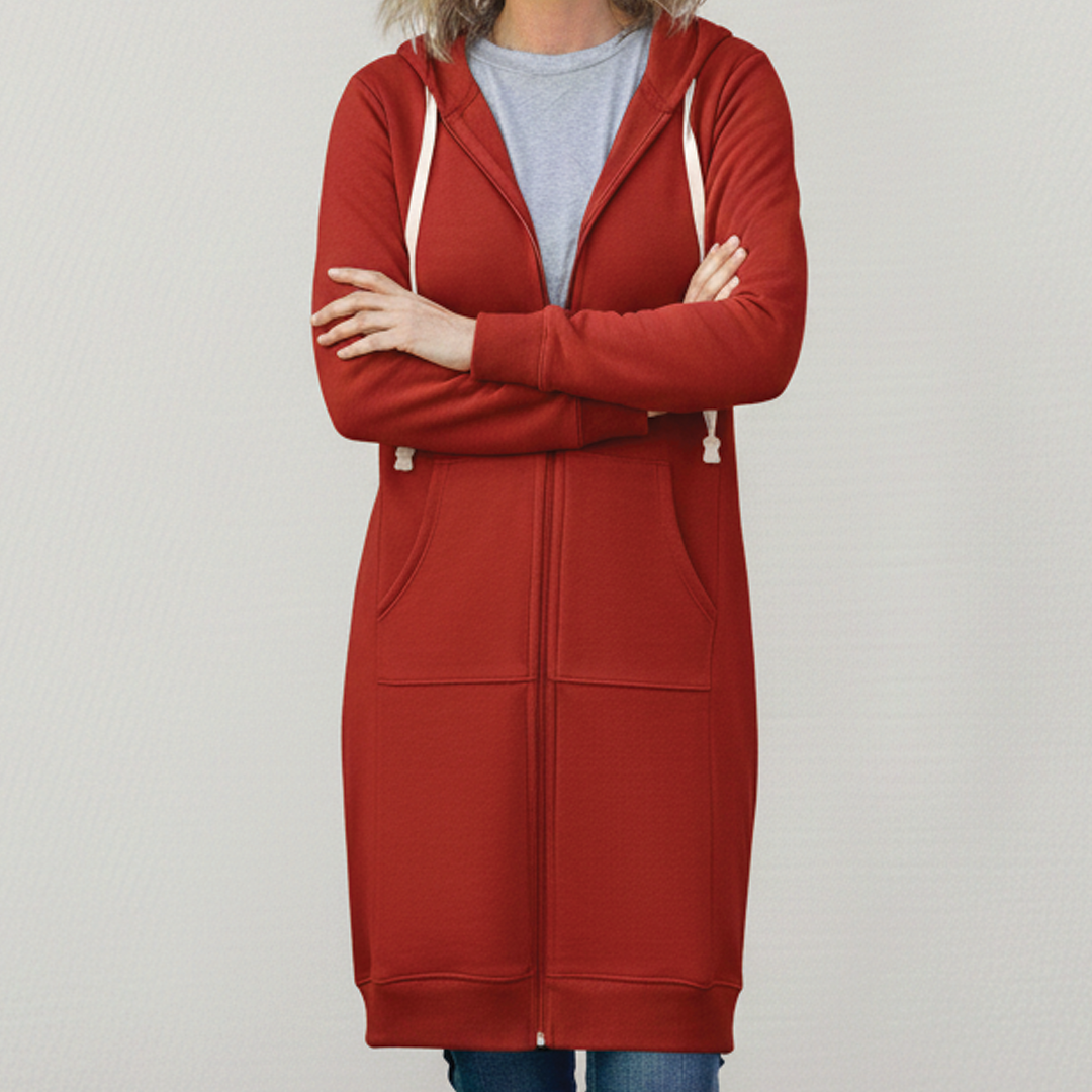 Rafaela | Sudadera larga con capucha y cremallera