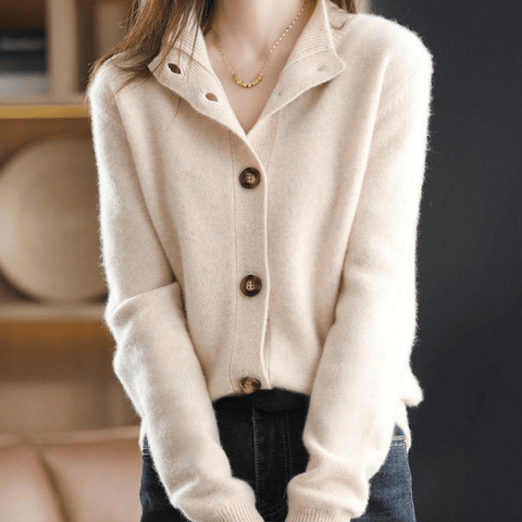 Jemima | Mock Neck Button Cardigan